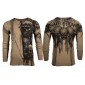 Футболка с длинным рукавом 3XL AFFLICTION Men LONG SLEEVE THERMAL Shirt WALKING DEAD Skull Biker MMA Black